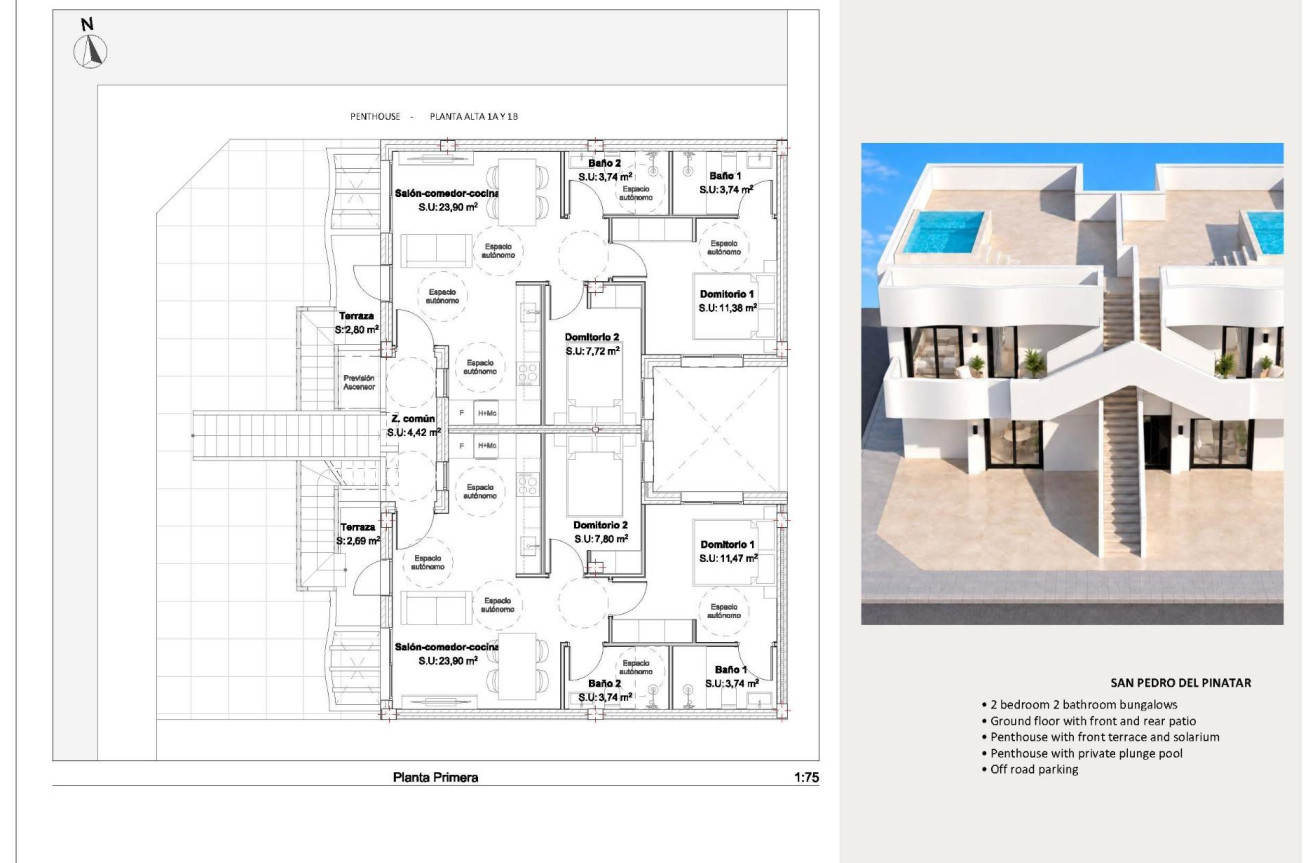 Nowy budynek - Bungalow - San Pedro del Pinatar - Los peñascos