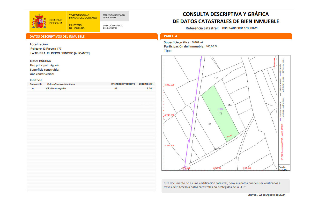 Reventa - Land - Pinoso - Inland