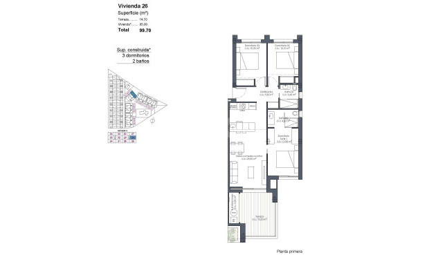 Nowy budynek - Mieszkanie w bloku - Los Alcázares - Serena Golf
