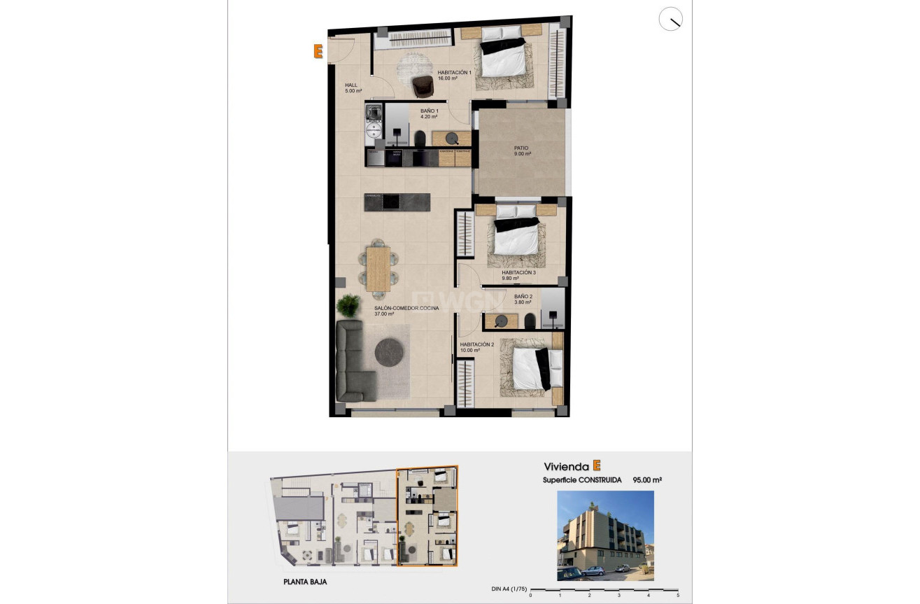 Nowy budynek - Mieszkanie w bloku - Catral - pueblo