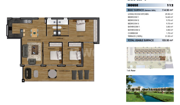 Nowy budynek - Mieszkanie w bloku - Los Alcázares - La Serena Golf